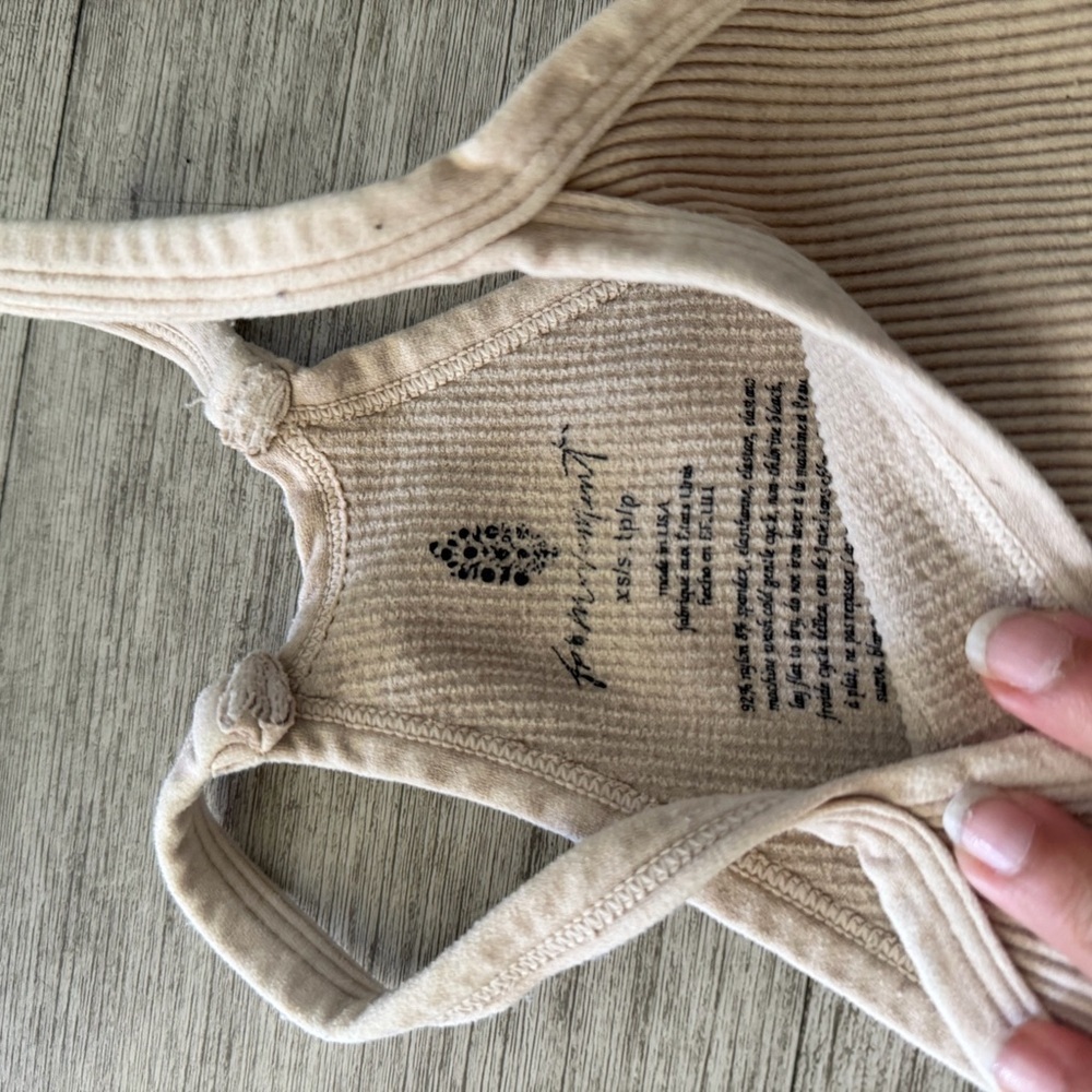 Free People Cream Ribbed Racerback Tank - Picture 5 of 5